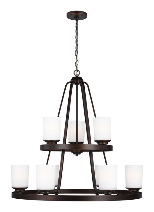 Generation Lighting 3130709EN3-710 Nine Light Chandelier, Bronze