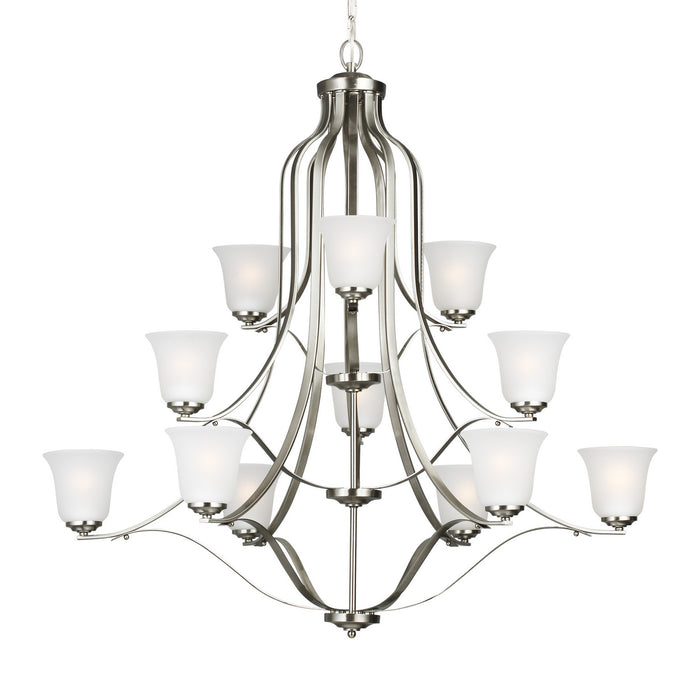 Generation Lighting 3139012-962 12 Light Chandelier, Brushed Nickel