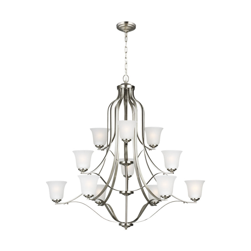Generation Lighting 3139012EN3-962 12 Light Chandelier, Brushed Nickel