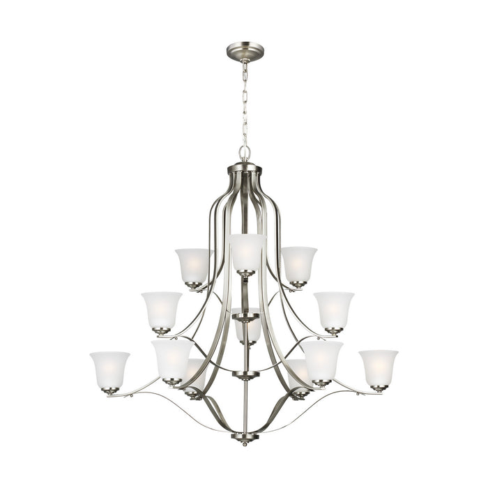 Generation Lighting 3139012EN3-962 12 Light Chandelier, Brushed Nickel