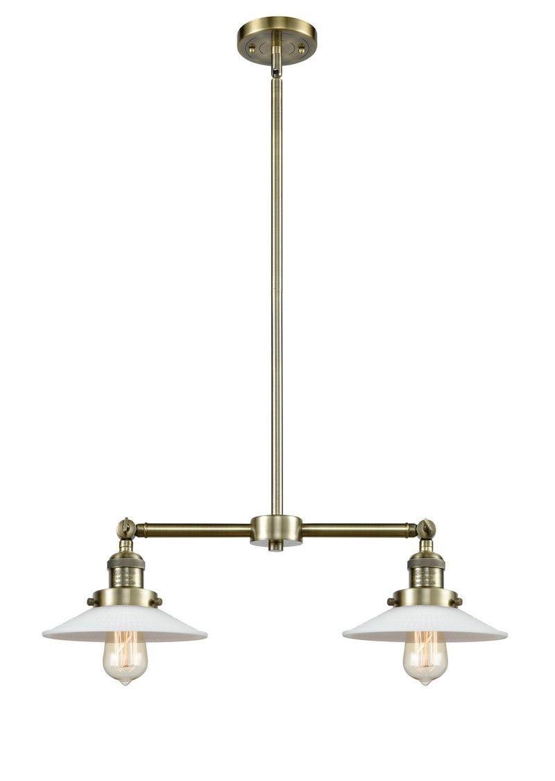 Innovations 209-AB-G1 Two Light Island Pendant, Antique Brass