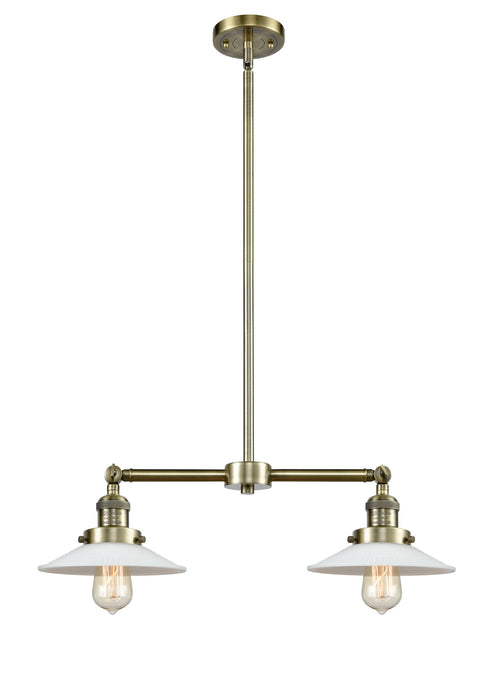 Innovations 209-AB-G1 Two Light Island Pendant, Antique Brass