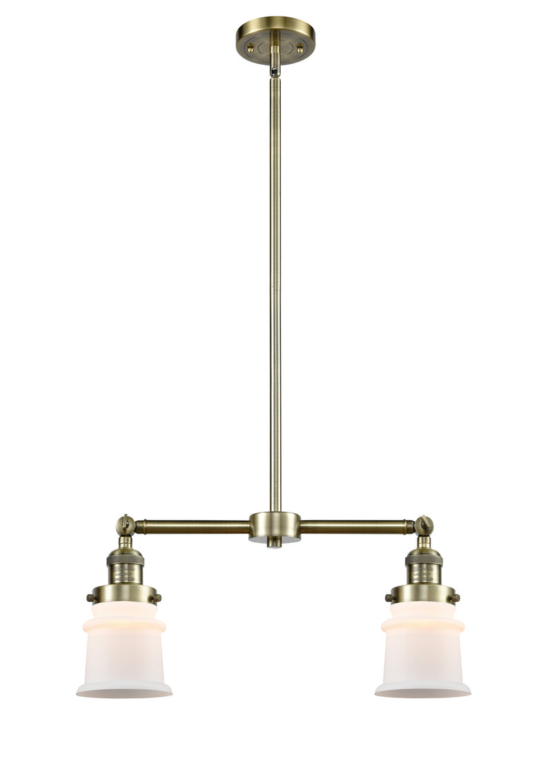 Innovations 209-AB-G181S Two Light Island Pendant, Antique Brass