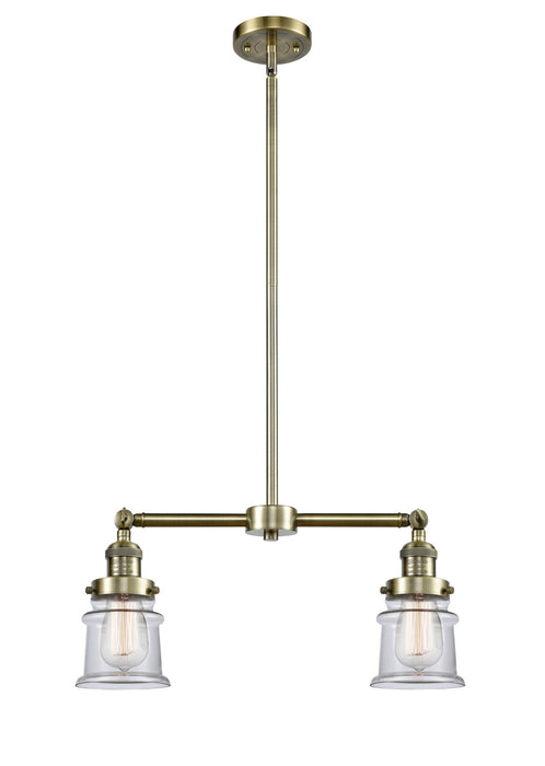 Innovations 209-AB-G182S Two Light Island Pendant, Antique Brass