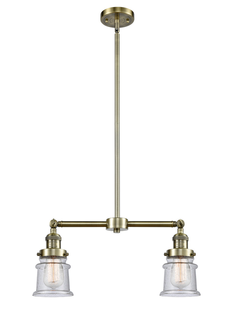 Innovations 209-AB-G184S Two Light Island Pendant, Antique Brass