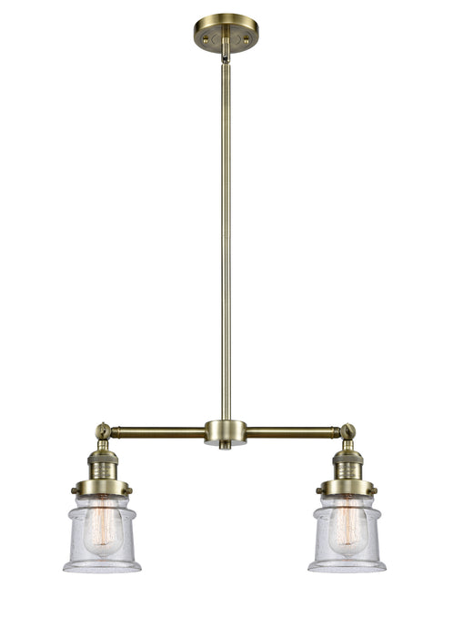 Innovations 209-AB-G184S Two Light Island Pendant, Antique Brass