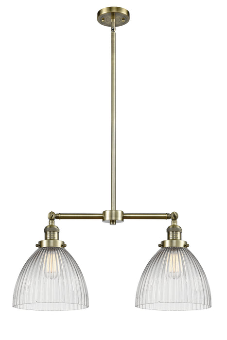 Innovations 209-AB-G222 Two Light Island Pendant, Antique Brass