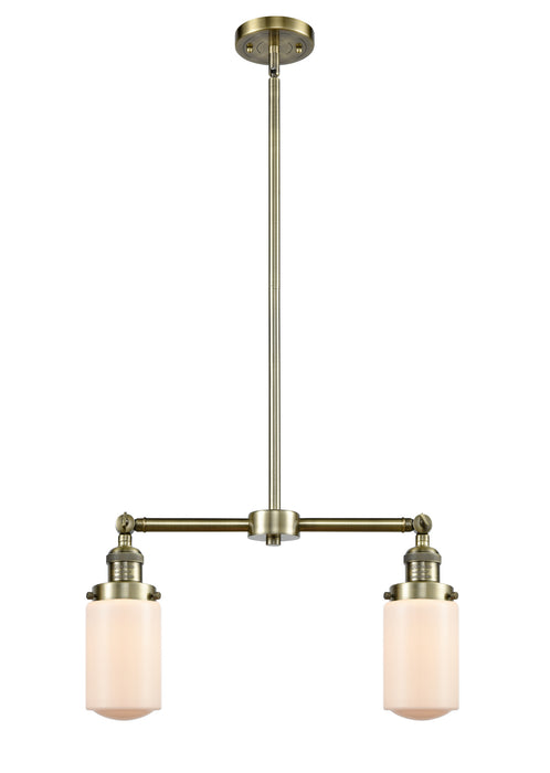Innovations 209-AB-G311 Two Light Island Pendant, Antique Brass