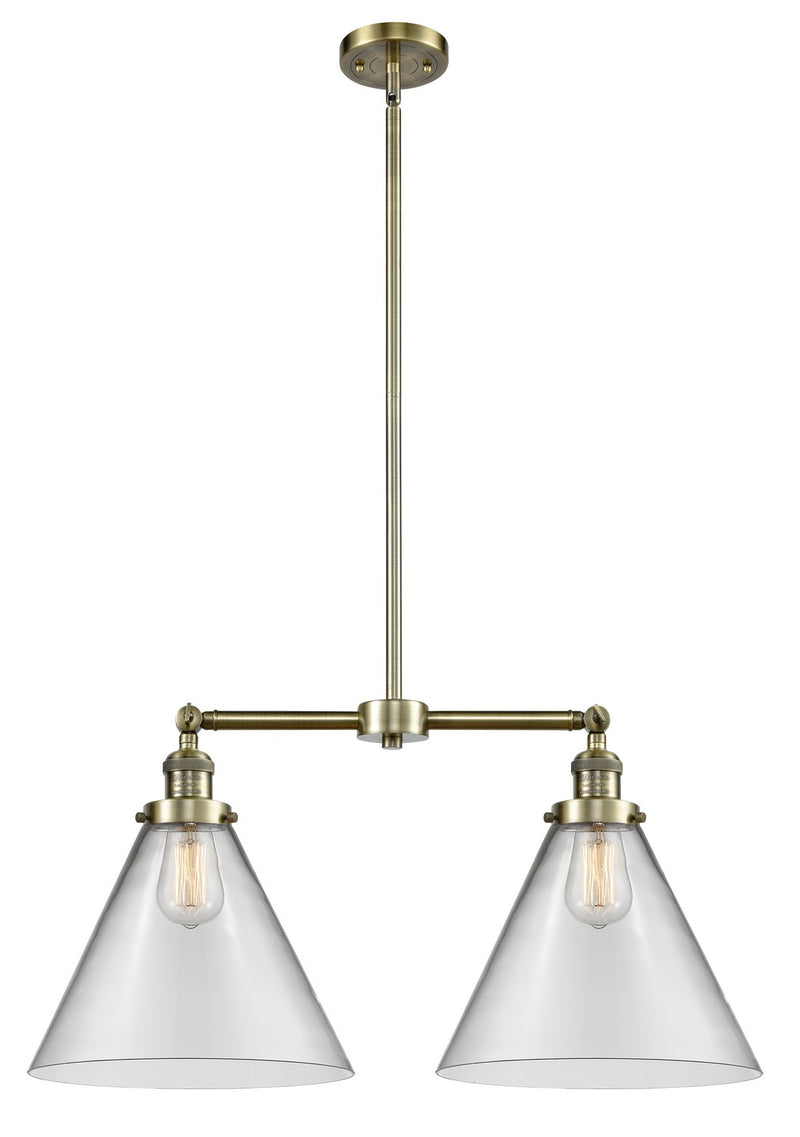 Innovations 209-AB-G42-L Two Light Island Pendant, Antique Brass