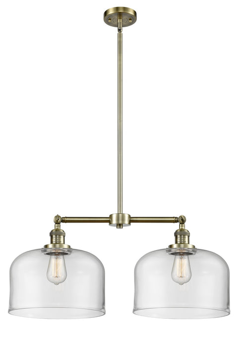 Innovations 209-AB-G72-L Two Light Island Pendant, Antique Brass