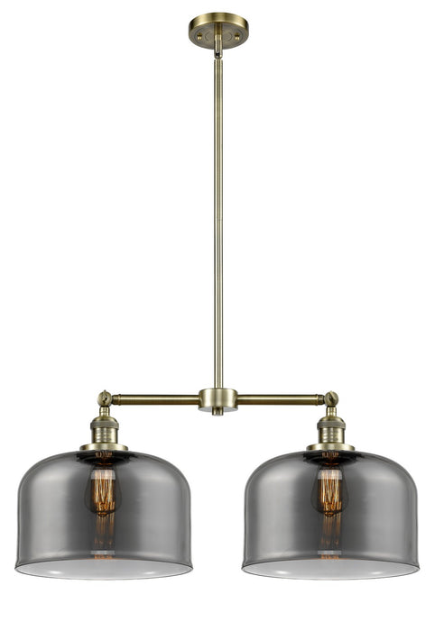 Innovations 209-AB-G73-L Two Light Island Pendant, Antique Brass
