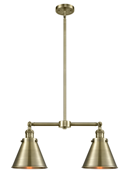 Innovations 209-AB-M13-AB Two Light Island Pendant, Antique Brass