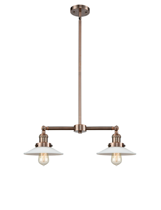 Innovations 209-AC-G1 Two Light Island Pendant, Antique Copper