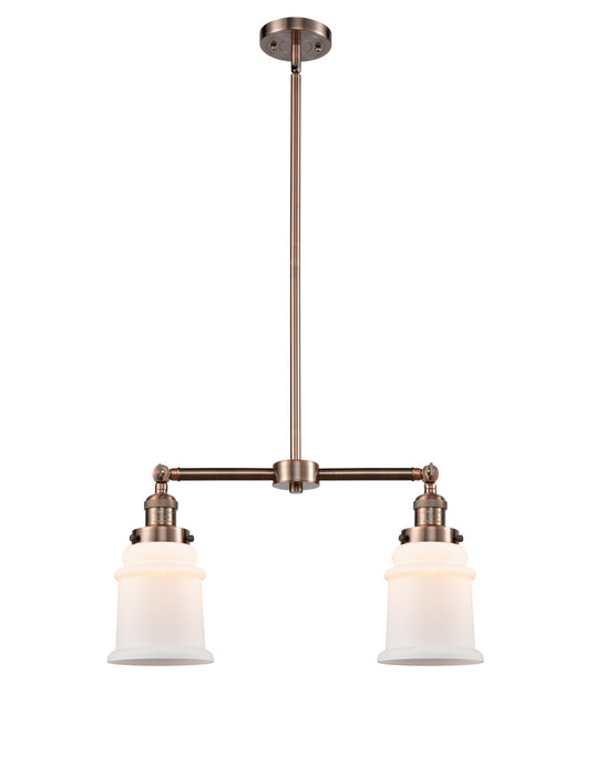 Innovations 209-AC-G181 Two Light Island Pendant, Antique Copper