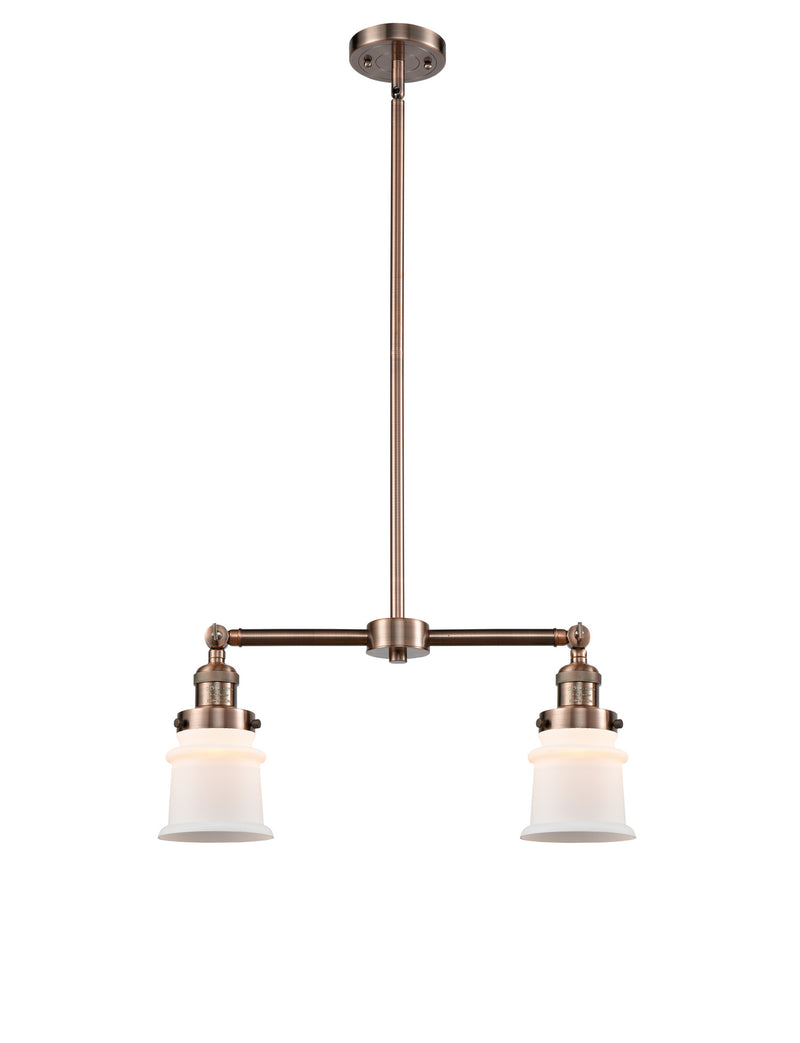 Innovations 209-AC-G181S Two Light Island Pendant, Antique Copper