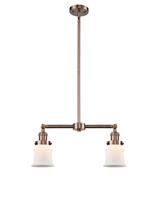 Innovations 209-AC-G181S Two Light Island Pendant, Antique Copper