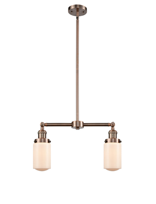 Innovations 209-AC-G311 Two Light Island Pendant, Antique Copper