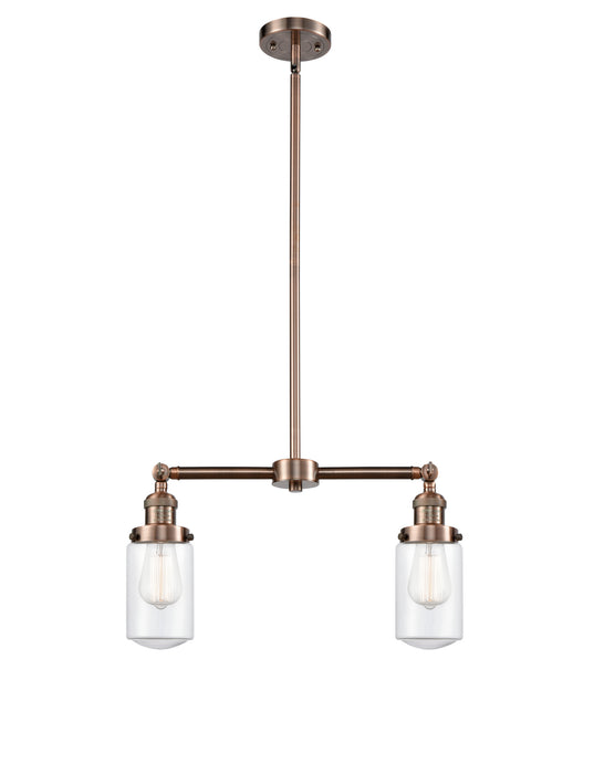 Innovations 209-AC-G312 Two Light Island Pendant, Antique Copper
