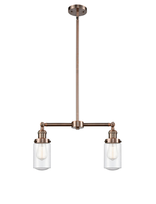 Innovations 209-AC-G314 Two Light Island Pendant, Antique Copper