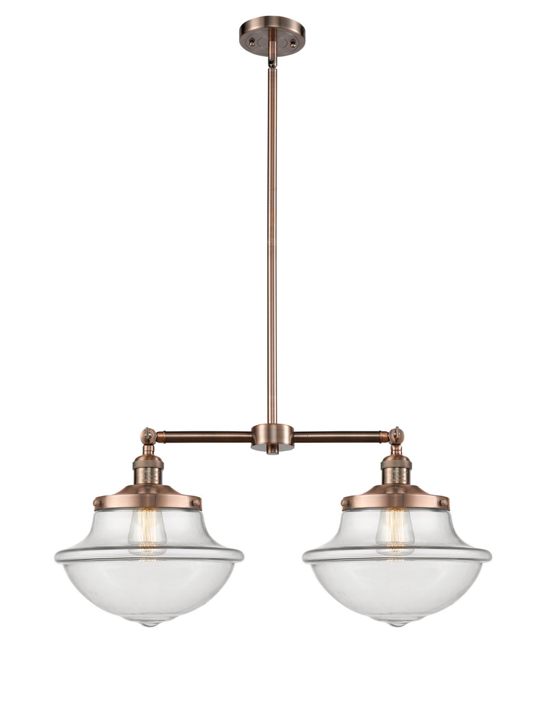Innovations 209-AC-G542 Two Light Island Pendant, Antique Copper