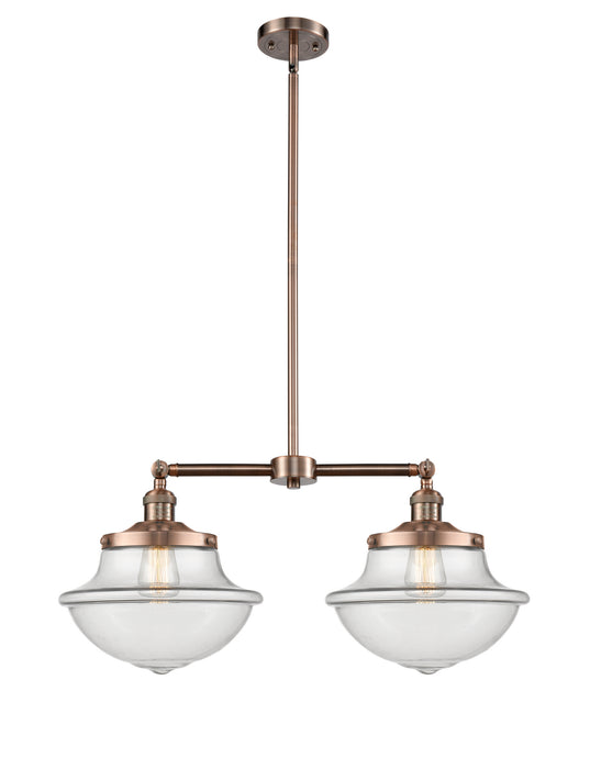 Innovations 209-AC-G542 Two Light Island Pendant, Antique Copper