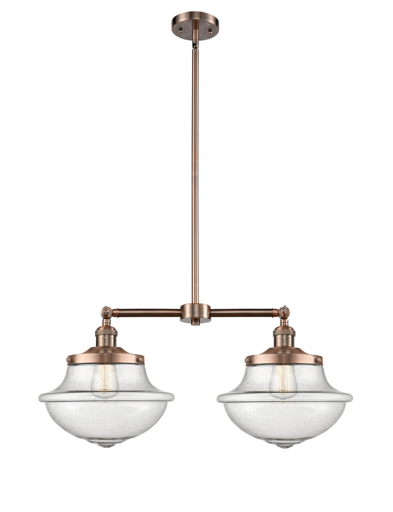 Innovations 209-AC-G544 Two Light Island Pendant, Antique Copper