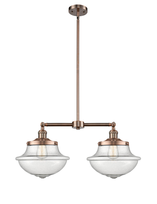 Innovations 209-AC-G544 Two Light Island Pendant, Antique Copper