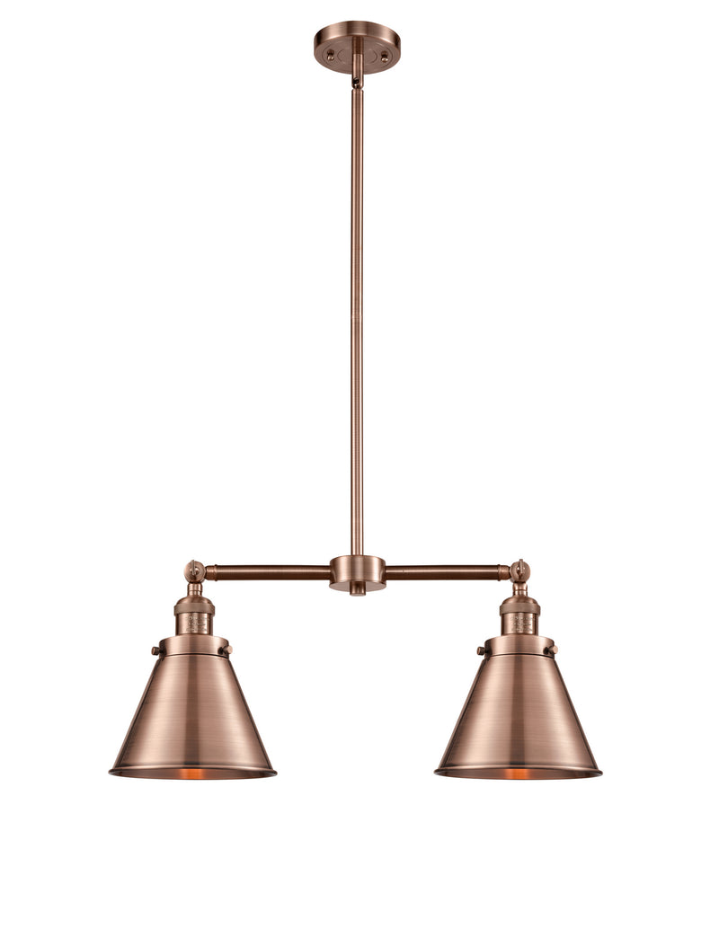 Innovations 209-AC-M13-AC Two Light Island Pendant, Antique Copper