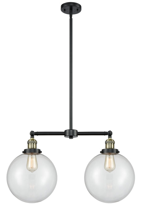 Innovations 209-BAB-G202-10 Two Light Island Pendant, Black Antique Brass