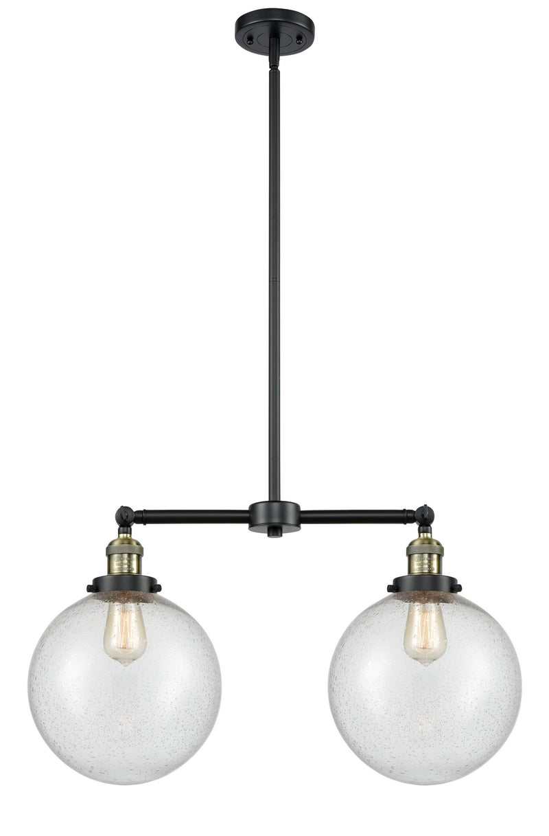 Innovations 209-BAB-G204-10 Two Light Island Pendant, Black Antique Brass