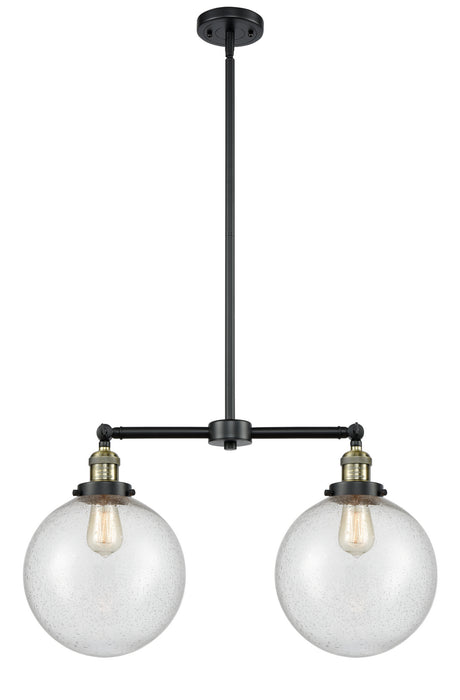 Innovations 209-BAB-G204-10 Two Light Island Pendant, Black Antique Brass