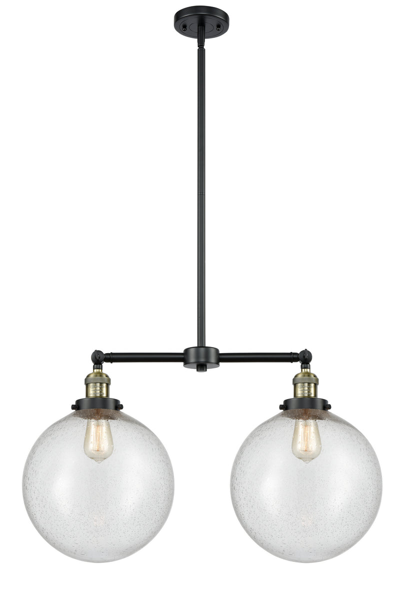 Innovations 209-BAB-G204-12 Two Light Island Pendant, Black Antique Brass