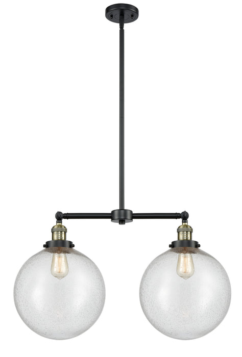 Innovations 209-BAB-G204-12 Two Light Island Pendant, Black Antique Brass