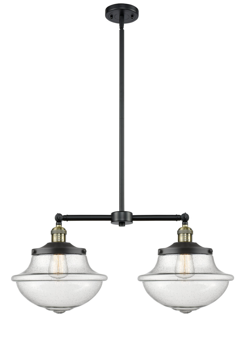 Innovations 209-BAB-G544 Two Light Island Pendant, Black Antique Brass