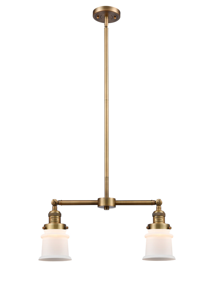 Innovations 209-BB-G181S Two Light Island Pendant, Brushed Brass