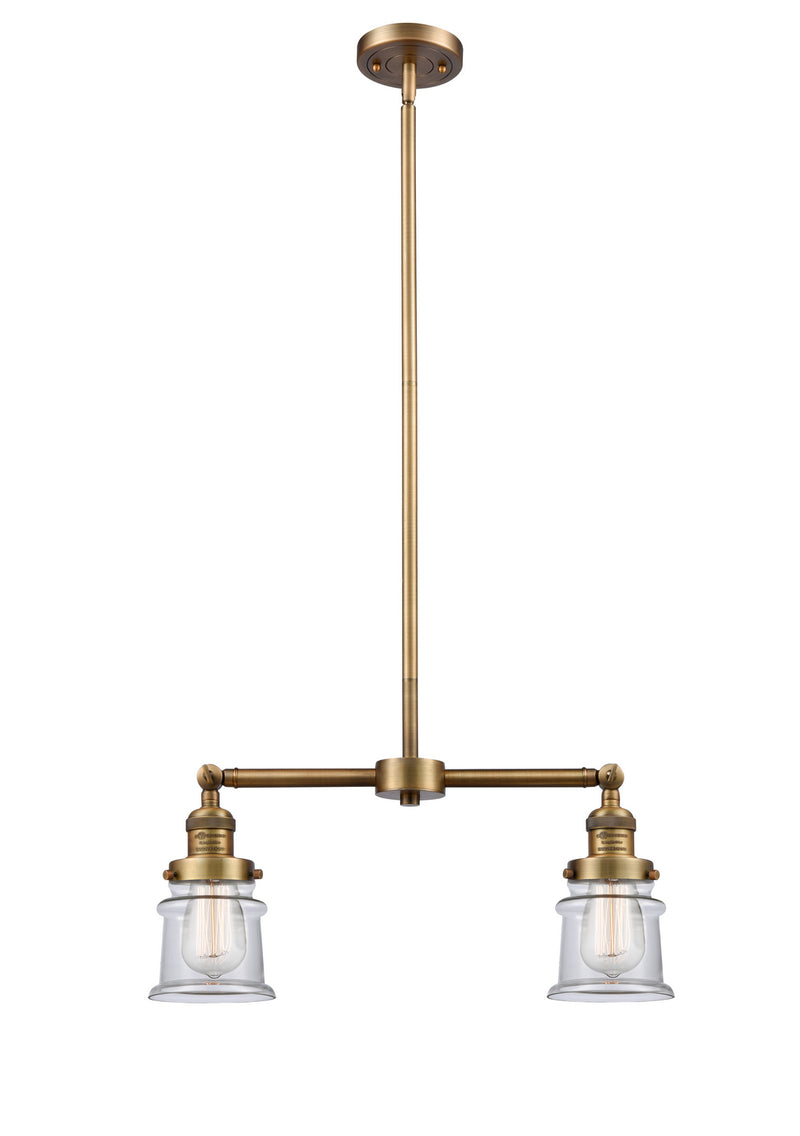 Innovations 209-BB-G182S Two Light Island Pendant, Brushed Brass