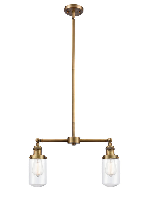 Innovations 209-BB-G312 Two Light Island Pendant, Brushed Brass