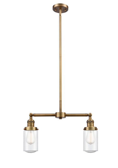 Innovations 209-BB-G314 Two Light Island Pendant, Brushed Brass