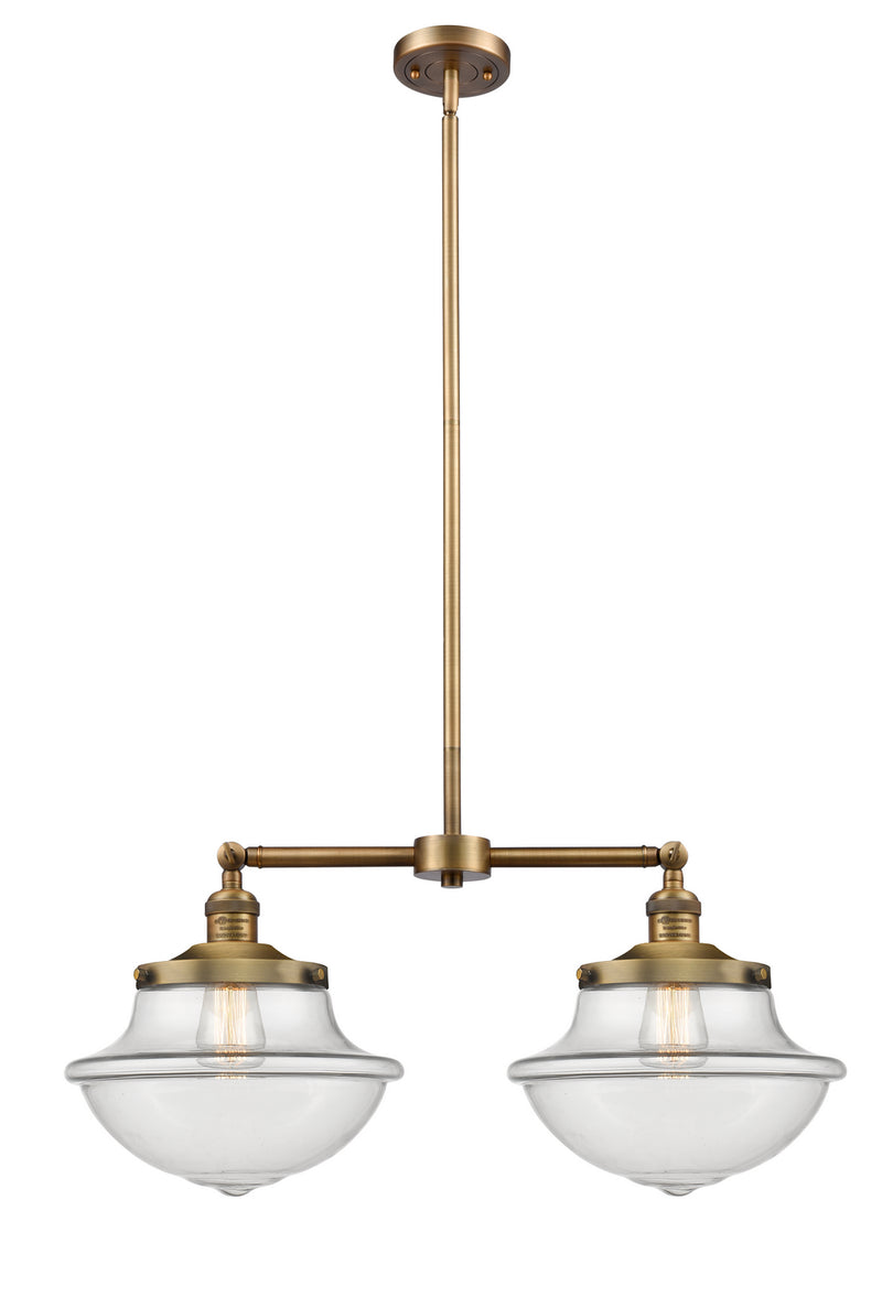 Innovations 209-BB-G542 Two Light Island Pendant, Brushed Brass