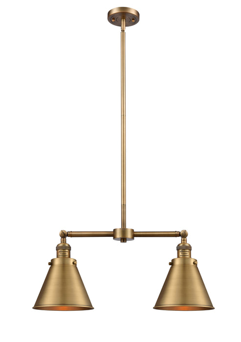 Innovations 209-BB-M13-BB Two Light Island Pendant, Brushed Brass