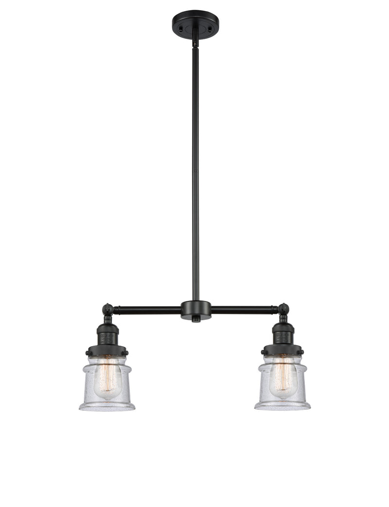 Innovations 209-BK-G184S Two Light Island Pendant, Matte Black