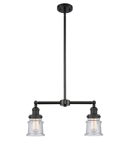Innovations 209-BK-G184S Two Light Island Pendant, Matte Black