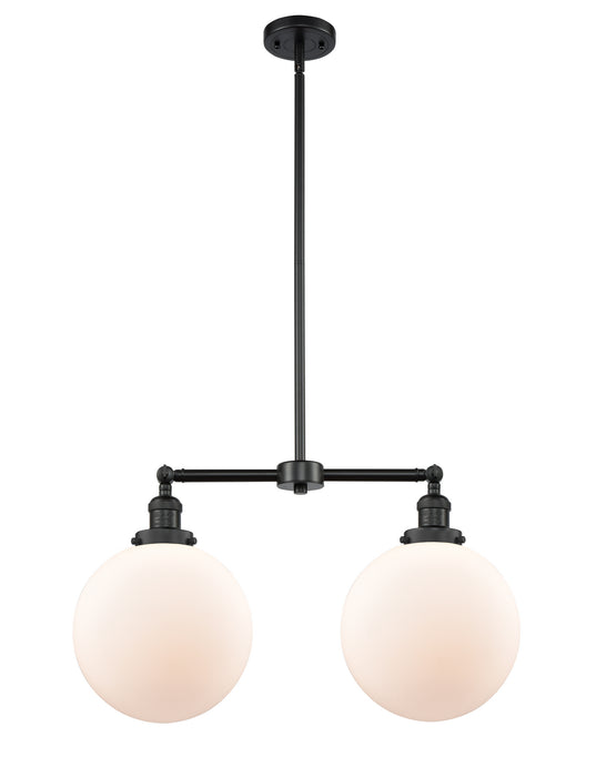 Innovations 209-BK-G201-10 Two Light Island Pendant, Matte Black