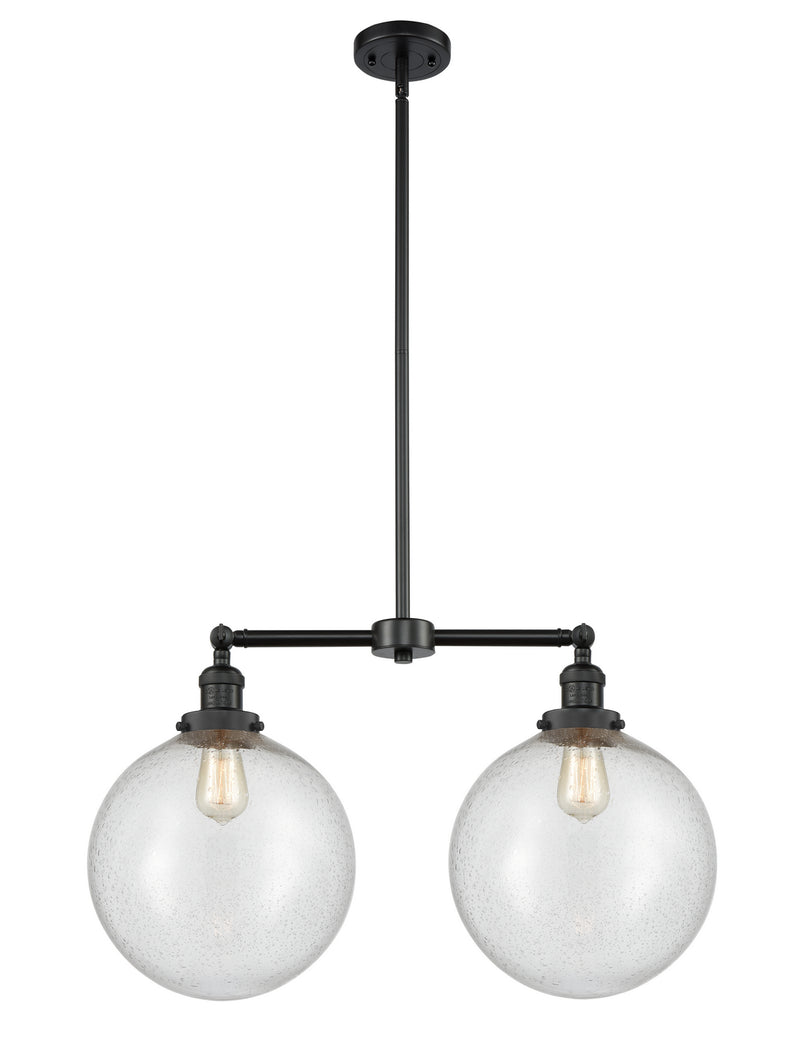 Innovations 209-BK-G204-12 Two Light Island Pendant, Matte Black