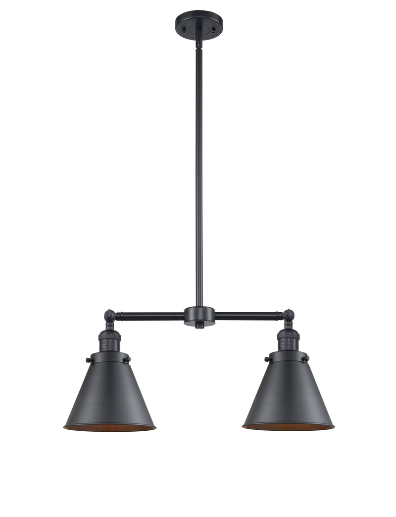 Innovations 209-BK-M13-BK Two Light Island Pendant, Matte Black