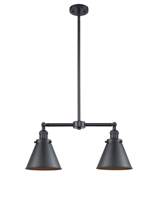 Innovations 209-BK-M13-BK Two Light Island Pendant, Matte Black