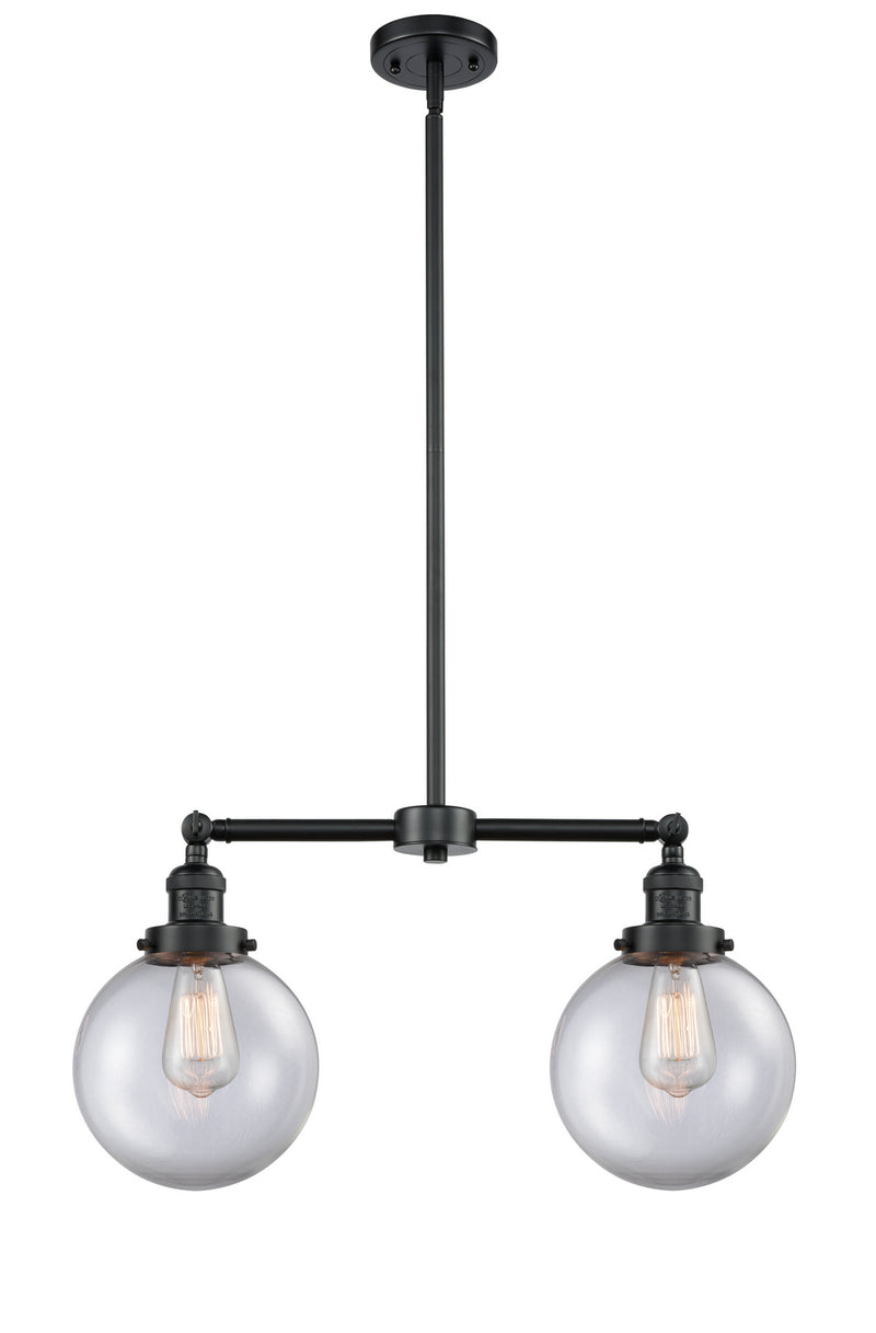 Innovations 209-OB-G202-8 Two Light Island Pendant, Oil Rubbed Bronze