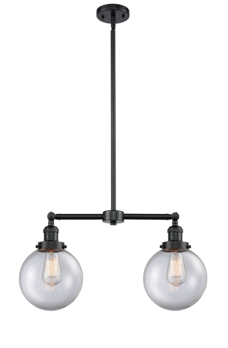 Innovations 209-OB-G202-8 Two Light Island Pendant, Oil Rubbed Bronze