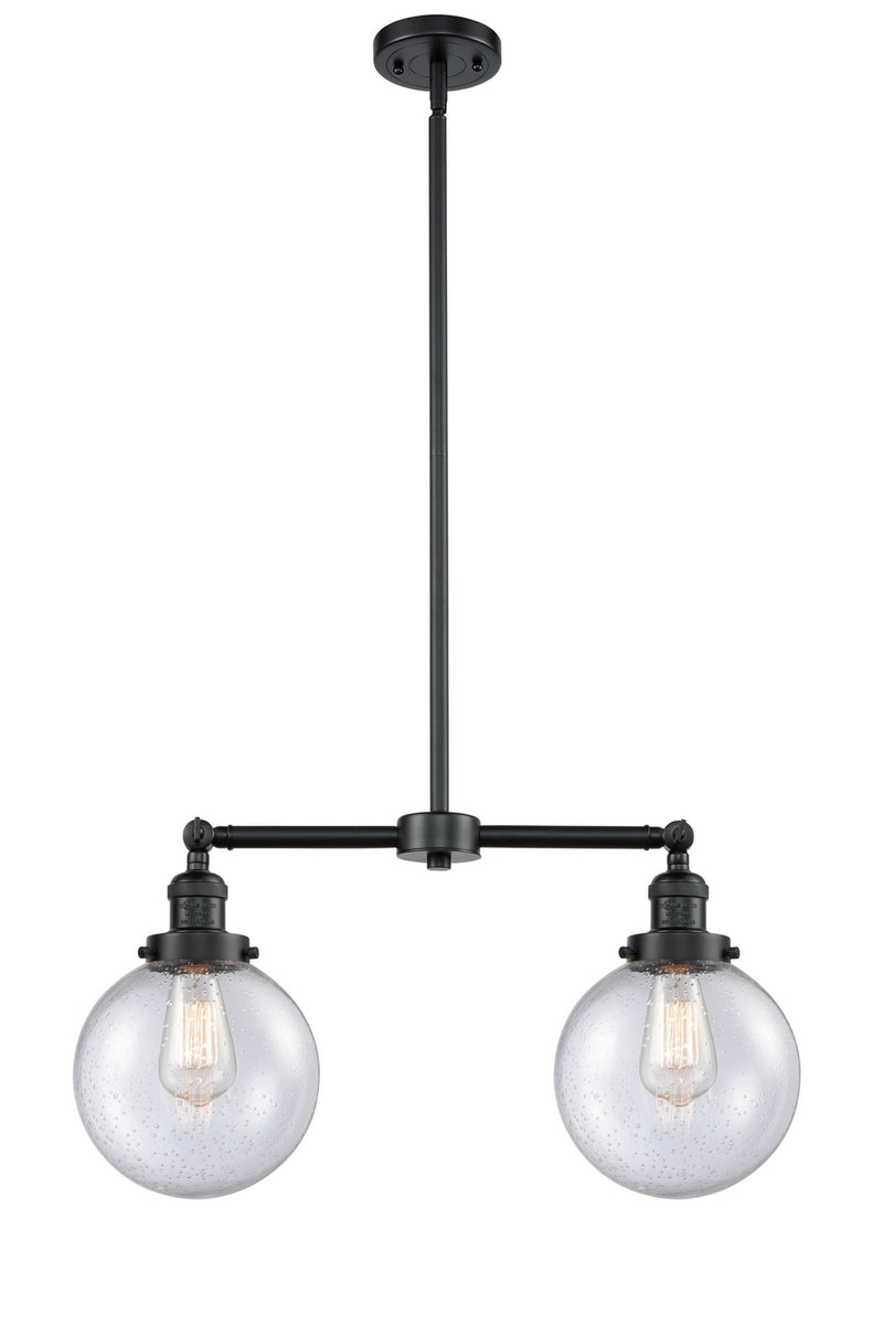 Innovations 209-OB-G204-8 Two Light Island Pendant, Oil Rubbed Bronze