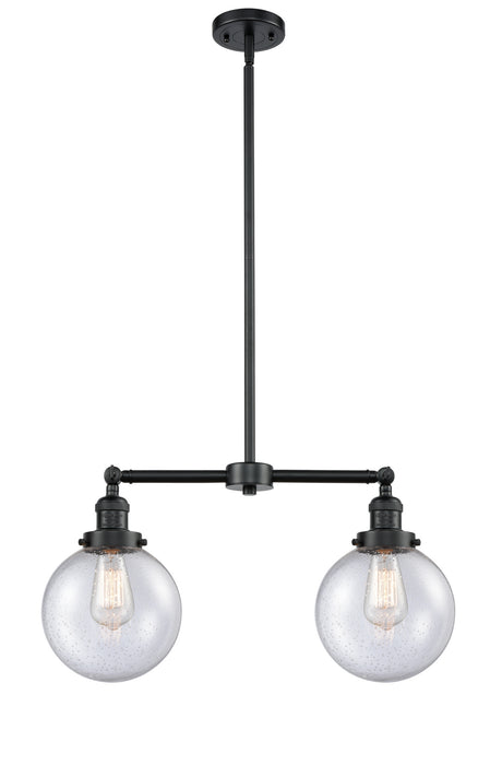 Innovations 209-OB-G204-8 Two Light Island Pendant, Oil Rubbed Bronze